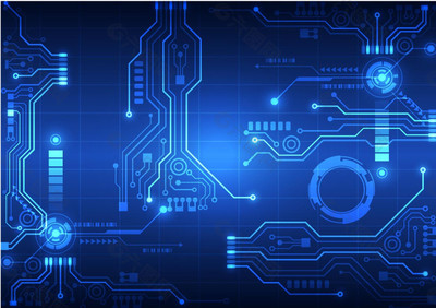 蓝色科技感背景矢量素材下载